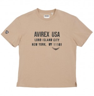 Avirex Aviator Tee Tees Herren Mink | 013465-VXC