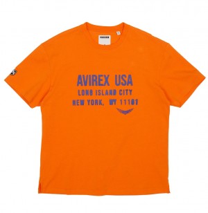 Avirex Aviator Tee Tees Herren Orange | 879542-THL