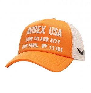 Avirex Aviator Trucker Hat Hüte Herren Orange | 276149-EZT