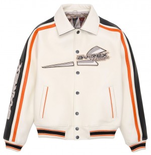 Avirex City Racer Jacket Leather Herren Mehrfarbig | 874609-ANL