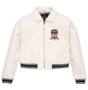 Avirex Cropped Icon Jacket Jacke Damen Weiß | 452318-PMZ