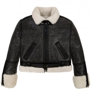 Avirex Cropped Shearling Jacket Jacke Damen Mehrfarbig | 309274-TAP