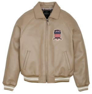 Avirex Icon Jacket Leather Herren Mink | 826150-CRX