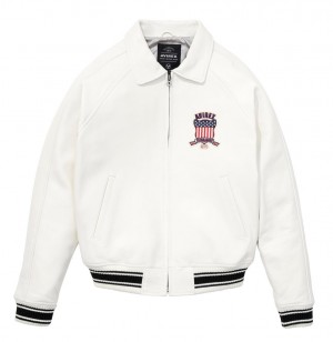 Avirex Icon Jacket Leather Herren Weiß | 926403-OKB