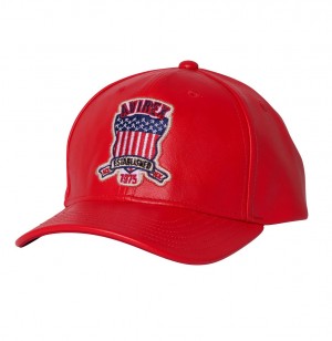 Avirex Icon Leather Hat Hüte Herren Rot | 217389-MXW