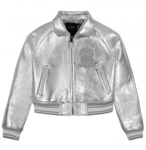 Avirex Limited Edition Cropped Metallic Icon Jacket Jacke Damen Silber | 794031-QUM