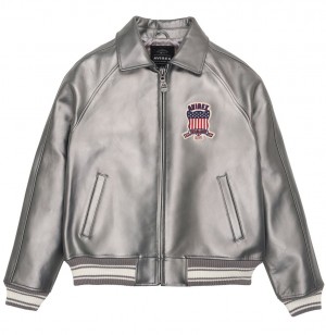Avirex Limited Edition Pewter Metallic Icon Jacket Jacken Herren Metal Silber | 764591-XRB