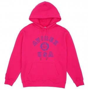 Avirex Stadium Hoodie Hoodie Herren Fuchsie | 076958-MDU