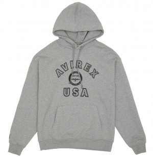 Avirex Stadium Hoodie Hoodie Herren Grau | 023954-MPU