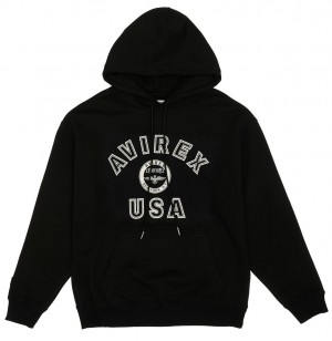 Avirex Stadium Hoodie Hoodie Herren Schwarz | 812307-MOH