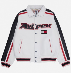 Avirex Tommy Jeans X Avirex Jacket Leather Herren Mehrfarbig | 948207-FNY